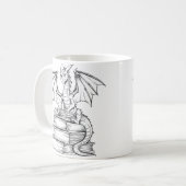 Dragon Reading Book Kaffeetasse (Vorderseite Links)