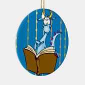 Dragon Reading Book Keramik Ornament (Rechts)