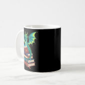 Dragon Reading Books Fantasy Lovers Mythical Creat Kaffeetasse (Vorderseite Links)