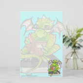 Dragon Reading Fantasy Art Schreibpapier Briefpapier (Stehend Vorderseite)