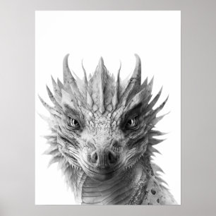 Dragon realistisches Portrait Kinderzimmer Poster