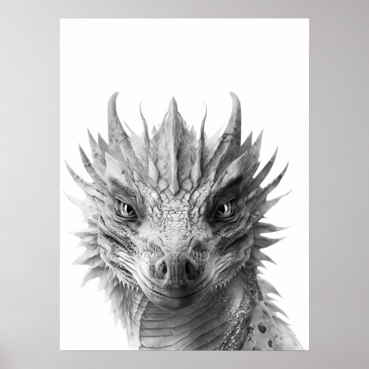Dragon realistisches Portrait Kinderzimmer Poster (Vorne)