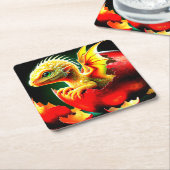 Dragon Rechteckiger Pappuntersetzer (angewinkelt)