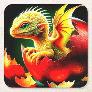 Dragon Rechteckiger Pappuntersetzer