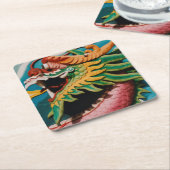 Dragon Rechteckiger Pappuntersetzer (angewinkelt)