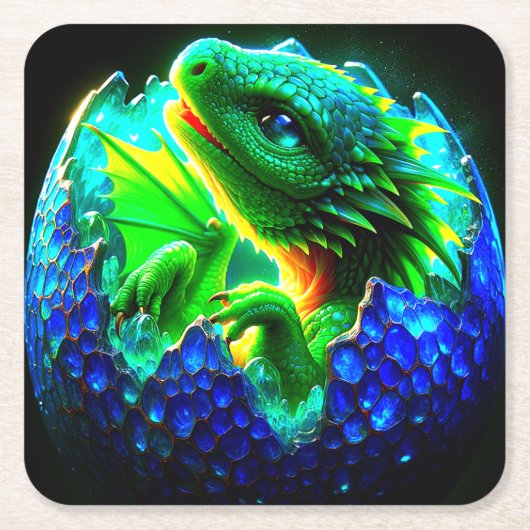 Dragon Rechteckiger Pappuntersetzer (Vorderseite)