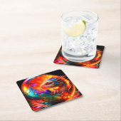 Dragon Rechteckiger Pappuntersetzer (Vor Ort)