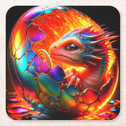 Dragon Rechteckiger Pappuntersetzer (Vorderseite)