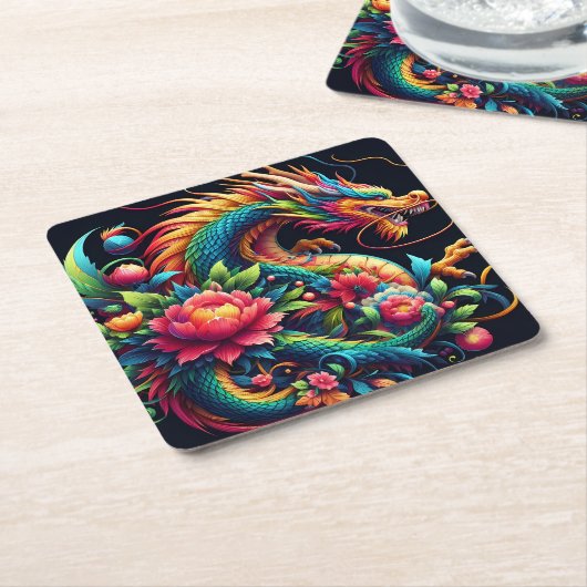 Dragon Rechteckiger Pappuntersetzer (angewinkelt)