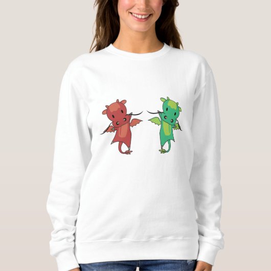 Dragon Red Blue Dragon Fairy Tale Fantasy Sweatshirt (Vorderseite)