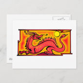 Dragon Red Fantasy Fiktion Zeichne Cartoon Art Postkarte (Vorne/Hinten)