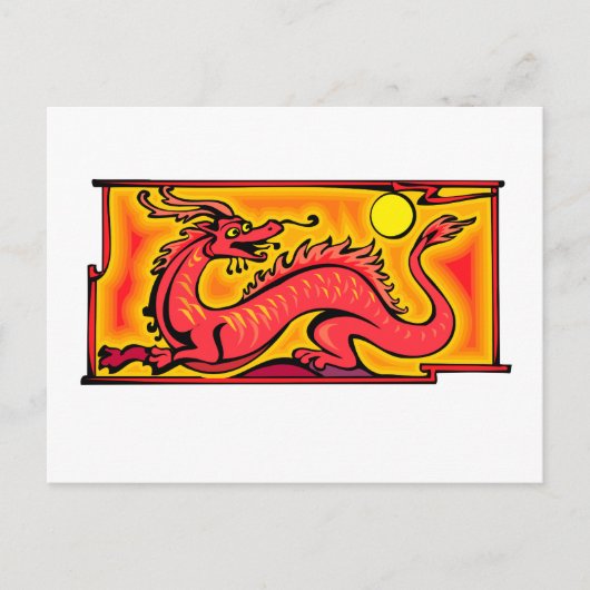 Dragon Red Fantasy Fiktion Zeichne Cartoon Art Postkarte (Vorderseite)