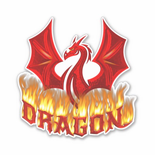 Dragon Red Fire Aufkleber (Vorderseite)