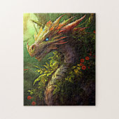 Dragon Red Green Forest Puzzle (Vertikal)