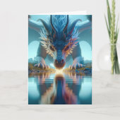 Dragon Reflection Birthday Karte (Vorderseite)