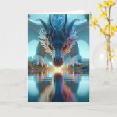 Dragon Reflection Happy Birthday Nephew Karte (Gelbe Blume)