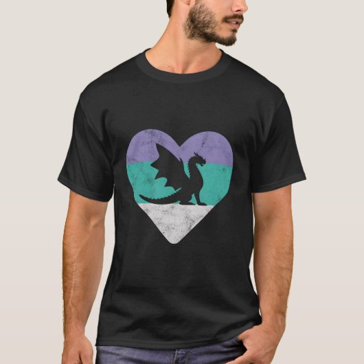 Dragon Retro Geschenk für Frauen oder Mädchen T-Shirt (Vorderseite)