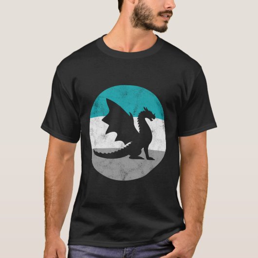 Dragon Retro Geschenk für Männer oder Jungen T-Shirt (Vorderseite)