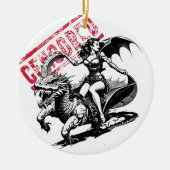 Dragon Ride Delight Keramik Ornament (Vorne)