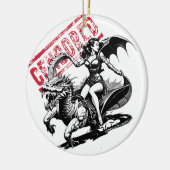 Dragon Ride Delight Keramik Ornament (Links)