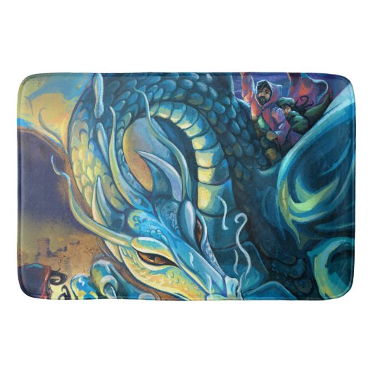 Dragon Rider Fantasy Art Badematte (Vorderseite)