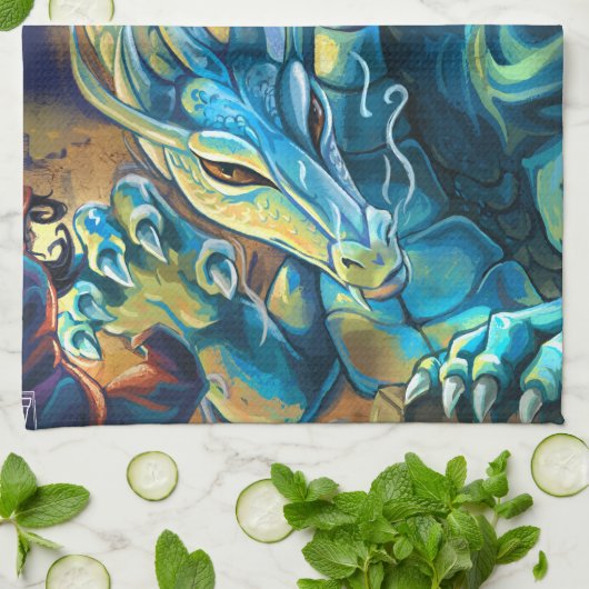 Dragon Rider Poster Geschirrtuch (Gefaltet)