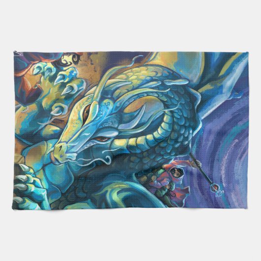 Dragon Rider Poster Geschirrtuch (Horizontal)