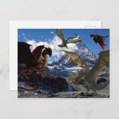 Dragon Rider Red vs Green Battle Postkarte (Vorne/Hinten)