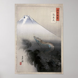 Dragon Rising in Heavens Ogata Gekko Kunstkunst Poster