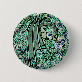 Dragon Rose Grüne Naturdrachen Abstrakte Rose Button