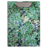 Dragon Rose Grüne Naturdrachen Abstrakte Rose Klemmbrett (Vorderseite)