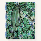 Dragon Rose Grüne Naturdrachen Abstrakte Rose Notizblock (Vorderseite)