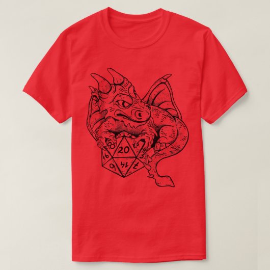 Dragon RPG Dice Tabletop Gaming T-Shirt (Design vorne)