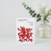 Dragon - Ruby Red on White Visitenkarte (Stehend Vorderseite)