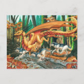 Dragon Running with Wolves von Carla Morrow Postkarte (Vorderseite)