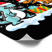 Dragon Santa Hat Mythical Animal Funny Christmas P Poster (Ecke)