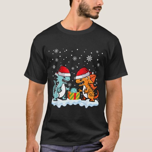Dragon Santa Hat Mythical Animal Funny Christmas P T-Shirt (Vorderseite)