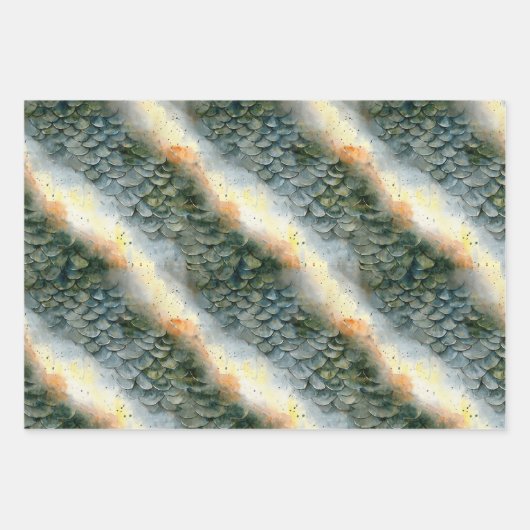 Dragon Scale Gift Wrap Geschenkpapier Set (Vorderseite 2)