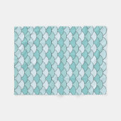 Dragon Scales, Fans, Waves, Seigaiha, Blue Fleecedecke (Vorderseite (Horizontal))