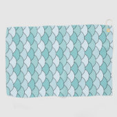 Dragon Scales, Fans, Waves, Seigaiha, Blue Golfhandtuch (Horizontal)