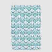 Dragon Scales, Fans, Waves, Seigaiha, Blue Golfhandtuch (Vorderseite)