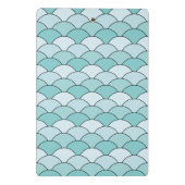 Dragon Scales, Fans, Waves, Seigaiha, Blue Mini Klemmbrett (Rückseite)