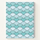 Dragon Scales, Fans, Waves, Seigaiha, Blue Notizblock (Rückseite)