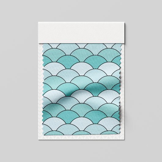 Dragon Scales, Fans, Waves, Seigaiha, Blue Stoff