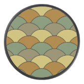 Dragon Scales, Fans, Waves, Seigaiha, Camouflage Eishockey Puck (Vorderseite)