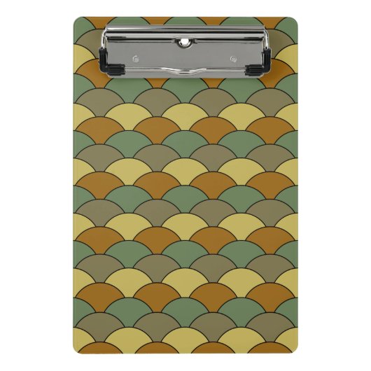 Dragon Scales, Fans, Waves, Seigaiha, Camouflage Mini Klemmbrett (Vorderseite)