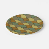 Dragon Scales, Fans, Waves, Seigaiha, Camouflage Pappteller (Schrägansicht)