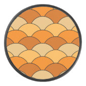 Dragon Scales, Fans, Waves, Seigaiha, Orange Eishockey Puck (Vorderseite)