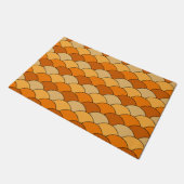 Dragon Scales, Fans, Waves, Seigaiha, Orange Fußmatte (Schrägansicht)