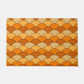 Dragon Scales, Fans, Waves, Seigaiha, Orange Fußmatte (Vorderseite)